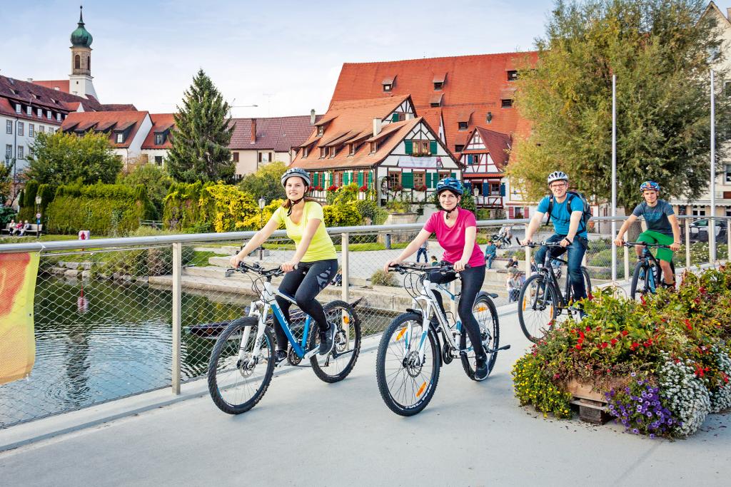 Radfahrer in Rottenburg am Neckar.