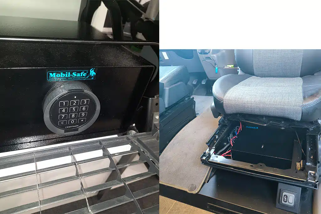 Mobil-Safe Tresore mit E-Schloss und Sitzsockel-Safe für Transit