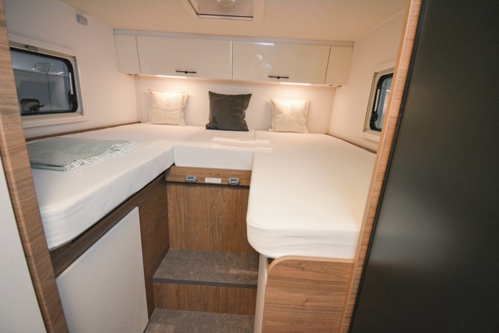 Neue Hymer-Marke: Schlafbereich im Heck im Corigon T70 S