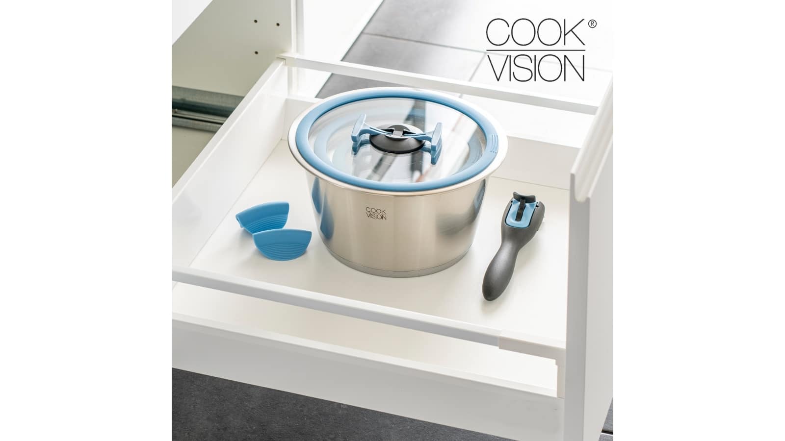 10-tlg. Topf-Set zusammengestellt in Schublade