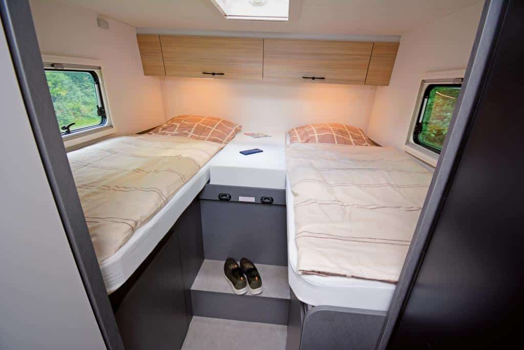 Heck-Einzelbetten im Wohnmobil