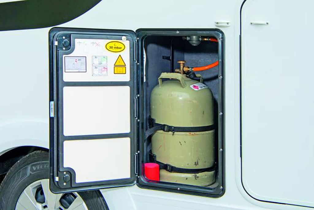 Gasflasche im Wohnmobil-Gaskasten